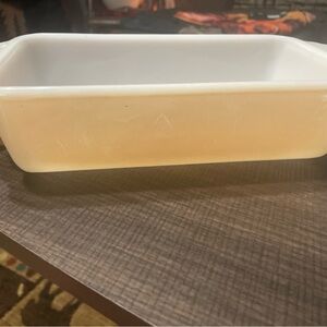 Rectangular  Fire king Cream Glass Baking Dish